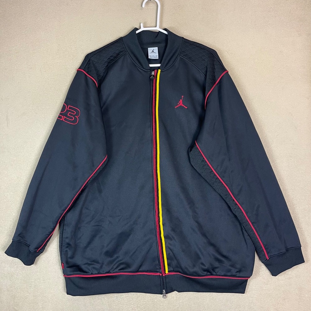 Jordan 23‎ Track Jacket Black Red Yellow Zip Up Mens Size XL Basketball